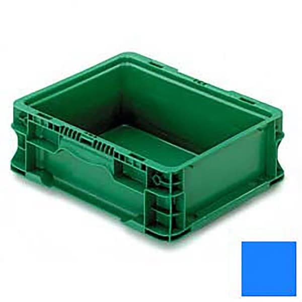 Orbis Solid Straight Wall Storage Container, 12 in L x 15 in W x 5 in H, Blue, Polyethylene NXO1215-5-BL - main